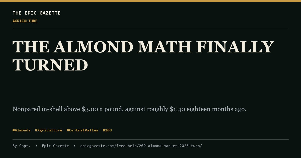 The Almond Math Finally Turned -- The Epic Gazette