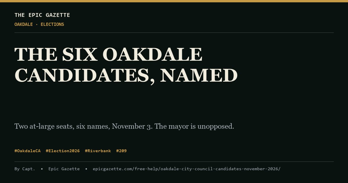 The Six Oakdale Candidates, Named -- The Epic Gazette