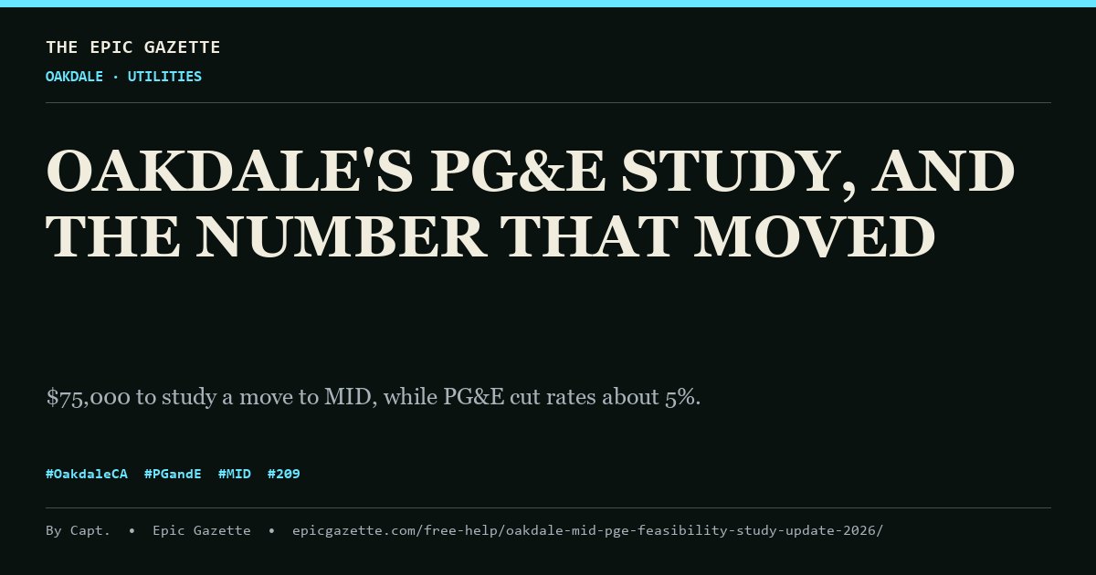 Oakdale's PG&E Study, and the Number That Moved -- The Epic Gazette