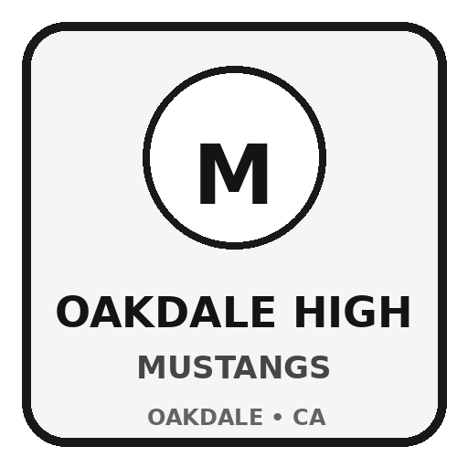 Oakdale High Mustangs identity tile